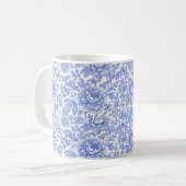 Mug Blue Toile Floral Pattern Classic Botanical (Devant gauche)