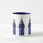 Mug  Blue Tower of Tomorrow: Sci-Fi Art Deco Sticker (Centre)