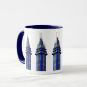 Mug  Blue Tower of Tomorrow: Sci-Fi Art Deco Sticker (Devant gauche)