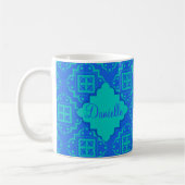 Mug Blue & Turquoise Aqua Arabesque Marocain (Gauche)