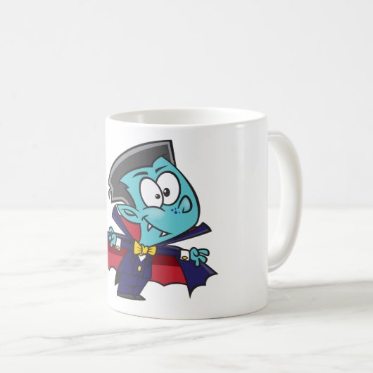 Mug Blue Vampire Boy with Cape Cute Dracula (Devant droit)