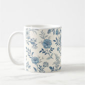 Mug Blue Vintage Floral Pattern (Gauche)