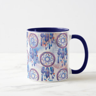 Mug Blue Watercolor Dreamcatcher Modern Boho