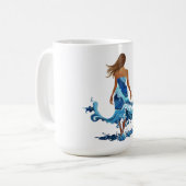 Mug Blue Waves Ocean Girl (Devant gauche)