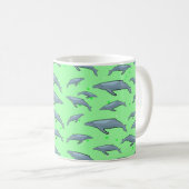 Mug Blue Whale Motif sur Bright Green Arrière - plan (Devant droit)