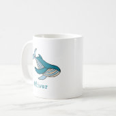 Mug Blue Whale Ocean Nom personnalisé (Devant gauche)