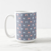 Mug Blue White Gingham Pink Blue Coquette Bows Trendy (Gauche)