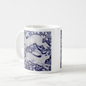 Mug Blue & White Rabat Hare Duo Carrelage Feuille Wood (Devant gauche)