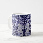 Mug Blue & White Rabbit Floral Oiseau Escargot Pâques  (Devant gauche)