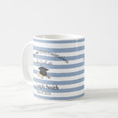 Mug Blue & White Stripe Graduate 2026  (Devant gauche)
