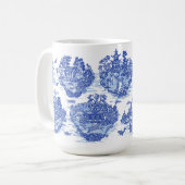 Mug Blue Willow Animal Rabbit Renard renard de cerf Oi (Devant gauche)