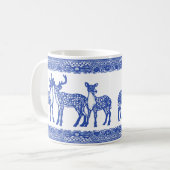 Mug Blue Willow Deer Buck Doe Unique Animal Whimsical (Devant gauche)