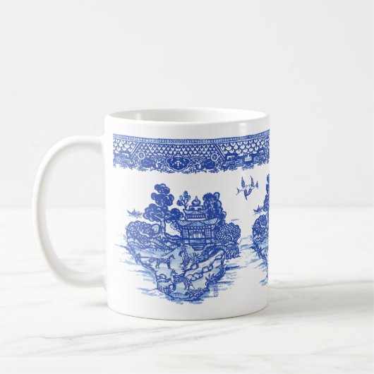 Mug Blue Willow Fox Isle of Animals Classic Fun Design (Gauche)