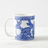 Mug Blue Willow Lapin Lapin Gros Motif Whimsical (Gauche)