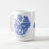 Mug Blue Willow Rabbit Island Whimsical Crackle Look (Devant gauche)