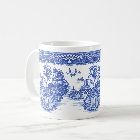 Mug Blue Willow Rabbit Isle of Animals Classic Fun Art (Devant gauche)