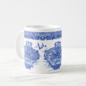 Mug Blue Willow Rabbit Lièvre Isle Animaux Art amusant (Devant gauche)