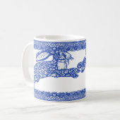 Mug Blue Willow Rabbits Bunnies Floral Whimsical (Devant gauche)