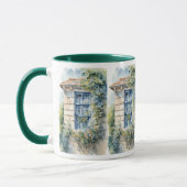 Mug Blue Window Stone Wall Cottage Vines (Gauche)