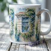Mug Blue Window Stone Wall Cottage Vines
