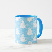 Mug Blue Winter Tree Snowflake Motif (Devant droit)