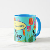 Mug Blue Wren Australian Bird Bird Birds Womans Nom (Devant droit)