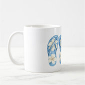 Mug Blue Yellow Floral Flip Flops Summer Sun (Gauche)
