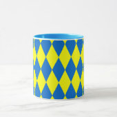 Mug Blue Yellow Harlequin Checkered Design (Centre)