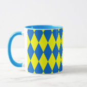 Mug Blue Yellow Harlequin Checkered Design (Gauche)
