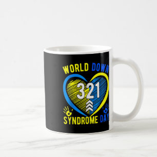 Mug Blue Yellow Heart 21 World Down Syndrome Sensibili