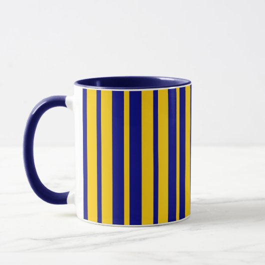 Mug Blue Yellow Stylish Stripes Pattern Design  (Gauche)