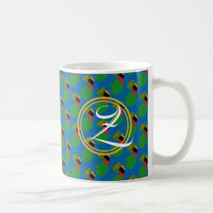Mug Blue ZAMBIA Monogramme Écriture Cadeau