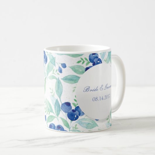 Mug Blueberry Midsummer Rustic Mariage (Devant droit)