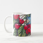 Mug Bluebird Cherries Rouge Bleu Feuille Fruit été (Gauche)
