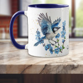 Mug Bluebird dans la nature du printemps