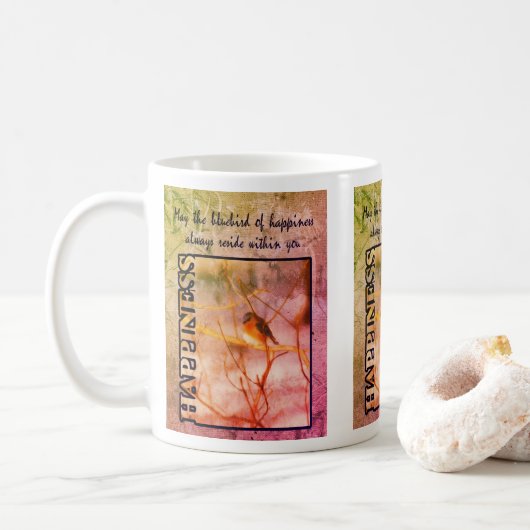 Mug Bluebird Of Happiness Art Inspiration (Avec donut)