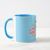 Mug Bluebird sur les oeillets, illustration vintage, (Gauche)