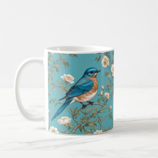 Mug Bluebird William Morris Inspiré Turquois (Gauche)