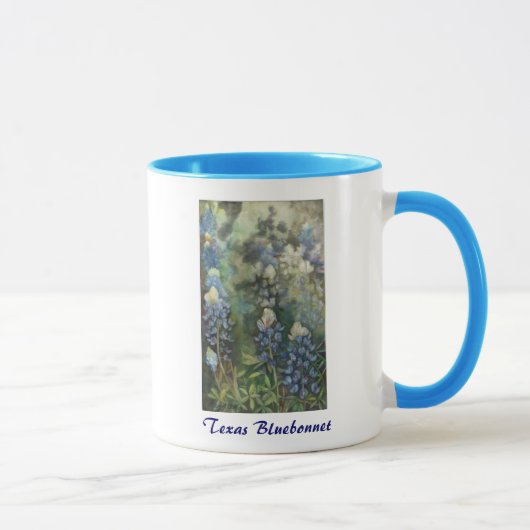 Mug Bluebonnets d'aquarelle (Droite)