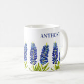 Mug Bluebonnets Texas State Flowers Lupine Watercolor (Devant droit)