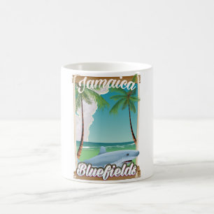Mug Bluefields, affiche de vacances à la plage en Jama