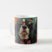 Mug Bluetick Coonhound avec cœur Rose Saint-Valentin (Devant gauche)