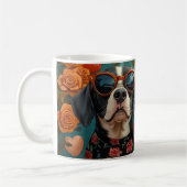 Mug Bluetick Coonhound avec cœur Rose Saint-Valentin (Gauche)