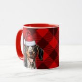 Mug Bluetick Coonhound Buffalo Holiday Plaid Christmas (Devant gauche)