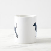 Mug Bluetick Coonhound Chien Aquarelle Noire Silhouett (Centre)
