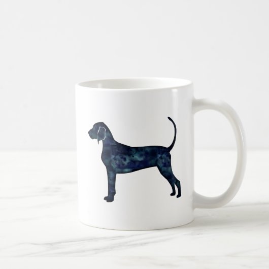 Mug Bluetick Coonhound Chien Aquarelle Noire Silhouett (Droite)