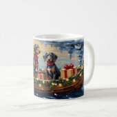 Mug Bluetick Coonhound Christmas Boat Holiday (Devant droit)