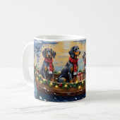 Mug Bluetick Coonhound Christmas Boat Holiday (Devant gauche)