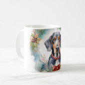 Mug Bluetick Coonhound Christmas Wreath Festive Pup (Devant gauche)