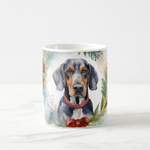 Mug Bluetick Coonhound Christmas Wreath Festive Pup